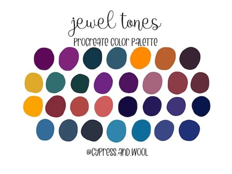 Jewel Tones Procreate Color Palette Color Swatches iPad | Etsy