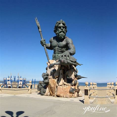 Life-Size Bronze Poseidon Statue in the Sea Ocean Decor BOK1-102 ...