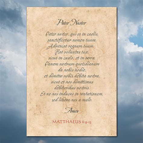 Pater Noster | Our Father | The Lord's Prayer Poster Print In Latin