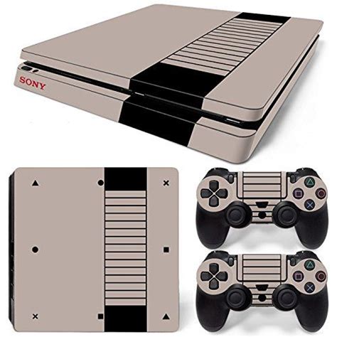 CSBC Skins Sony PS4 Slim Design Foils Faceplate Set Retro NES Design ...