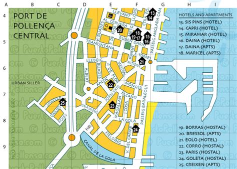 Map of Puerto Pollensa, Majorca - Central Marina Area