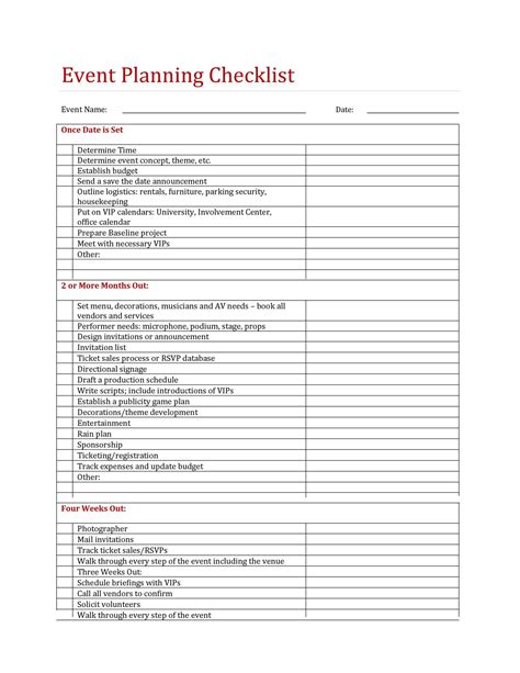 50 Professional Event Planning Checklist Templates ᐅ TemplateLab