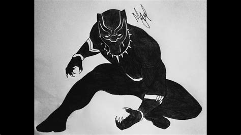 HOW TO DRAW BLACK PANTHER FROM CIVIL WAR - YouTube