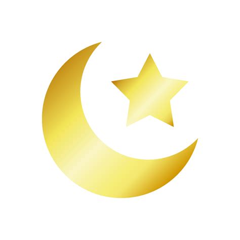 Golden crescent moon and star symbol. Islamic icon. 15613981 Vector Art ...