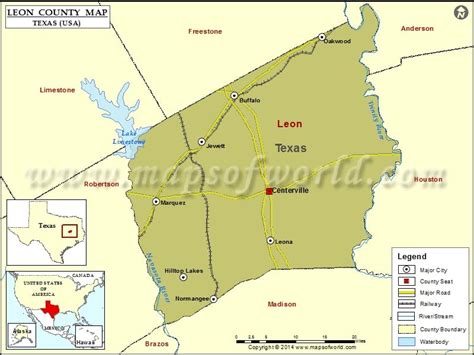 Leon County Map | Map of Leon County, Texas