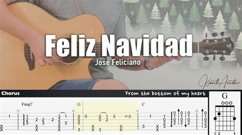 Feliz Navidad - José Feliciano | Fingerstyle Guitar | TAB + Chords ...