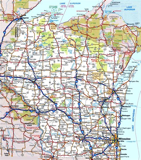 Wisconsin road map - Ontheworldmap.com