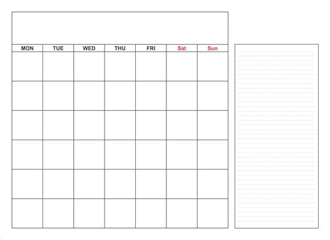 Blank Calendar Printable Template - Monthly Printable Calendar Pages