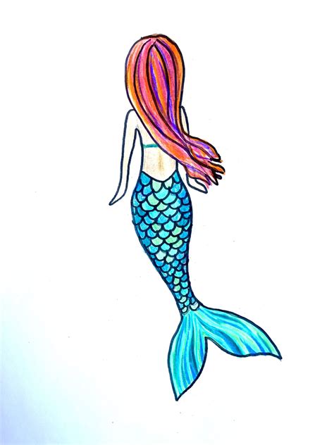 How To Draw A Simple Cute Mermaid Really Easy Drawing Tutorial | Images ...