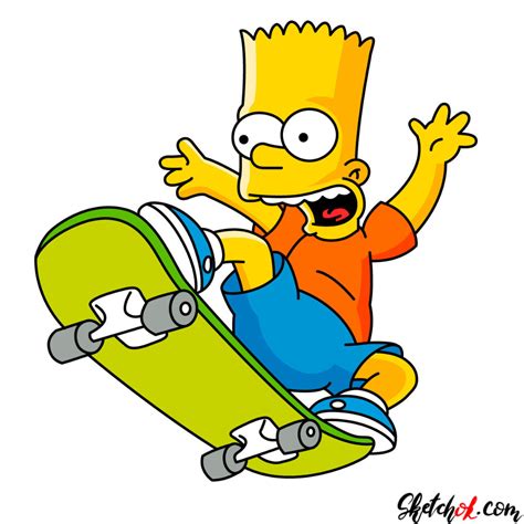 How to draw Bart Simpson on a skateboard in 2020 | Bart simpson ...