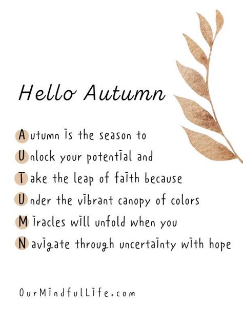 89 Beautiful Fall Quotes To Fall In Love With The Season - Our Mindful ...