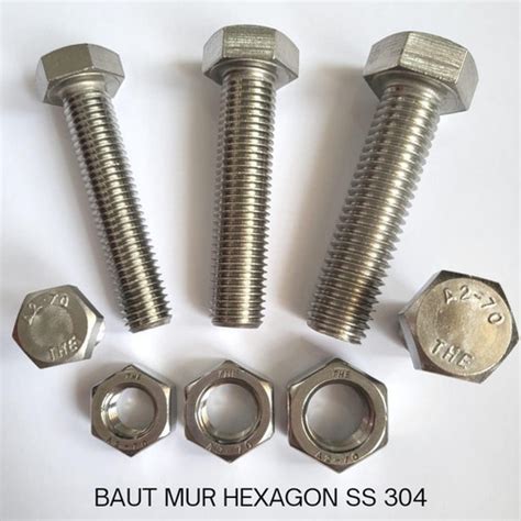 Jual Baut Mur Hexagon Stainless Steel 304 M10 x 100 - Jakarta Barat ...