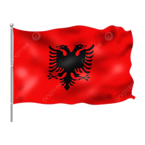 Albania Flag Flying On Pole, Albania, Flag Clipart, Flagpole PNG ...