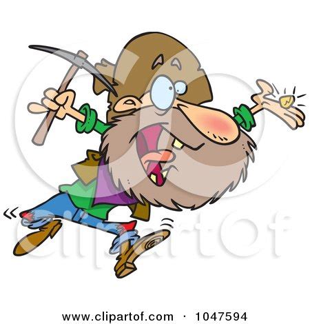 Royalty-Free (RF) Clip Art Illustration of a Cartoon Happy Prospector ...