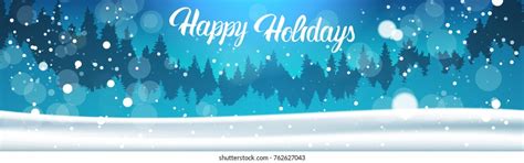 Happy Holidays Banner Background Winter Forest Stock Vector (Royalty ...