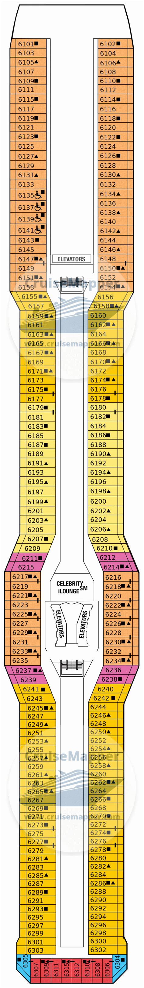 Celebrity Eclipse deck 6 plan | CruiseMapper