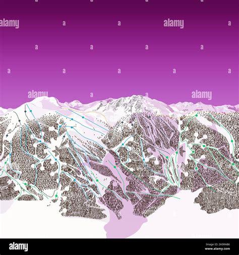 mountain ski hill resort trail map Stock Vector Image & Art - Alamy