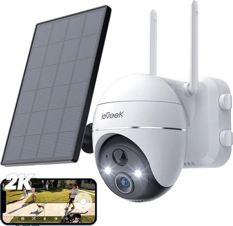 ieGeek 2K 360° Solar Security Camera Outdoor with Color Night Vision ...