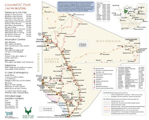 Kgalagadi Transfrontier Park Map - Kgalagadi Transfrontier Park • mappery