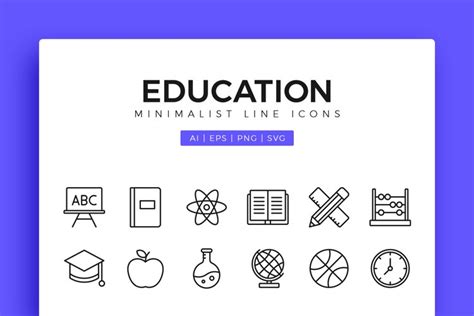 Education Minimalist Line Icons