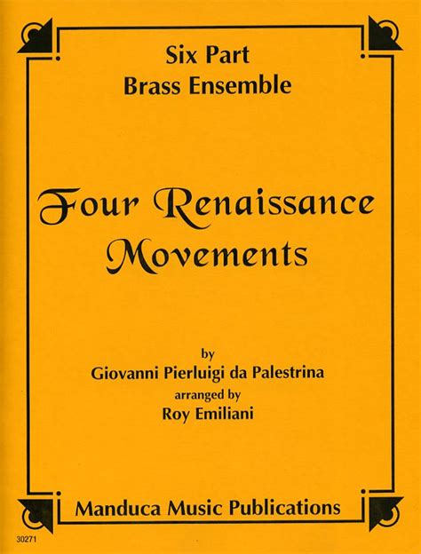 Four Renaissance Movements for Brass Ensemble by Giovanni Pierluigi da ...