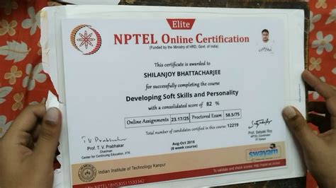 Unboxing NPTEL Certificate - YouTube