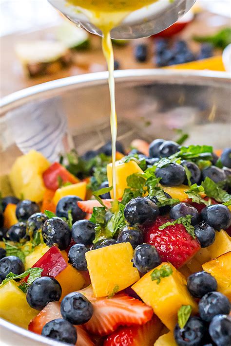 Rainbow Fruit Salad with Citrus-Honey Dressing