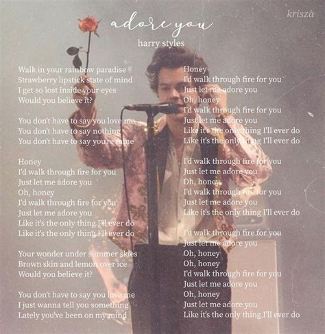 adore you // harry styles | Style lyrics, Harry styles, Harry styles ...