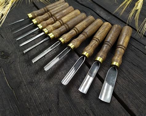 Wood Carving Gouges Set, Hand Forged Gouge From Hardened Carbon Steel ...