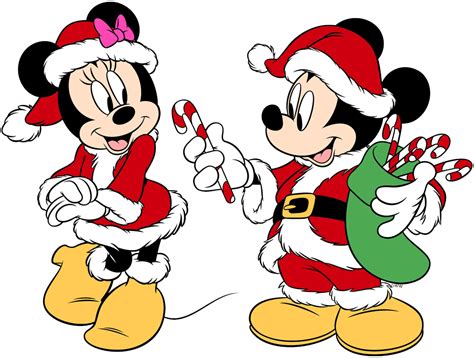 Clip art of Mickey Mouse offering Minnie a candy cane #disney, # ...