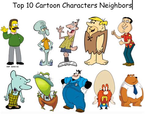 Top 10 Cartoon Characters Neighbors by briancabillan on DeviantArt