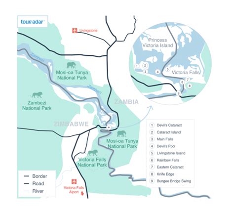 Victoria Falls Zambia Map