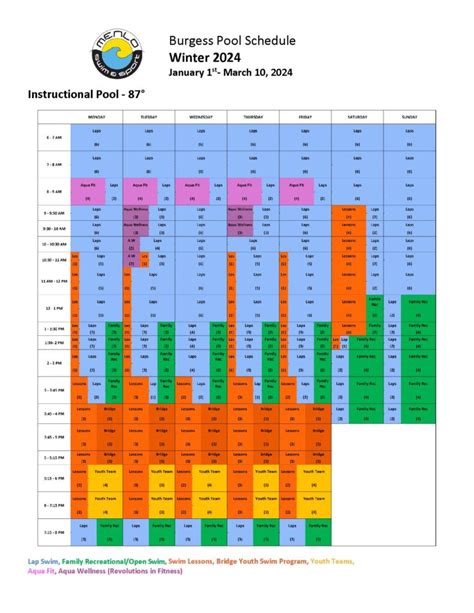 Pool Schedule - Menlo Swim & Sport