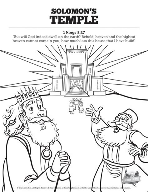 1 Kings 8 Solomon's Temple Sunday School Coloring Pages | Clover Media