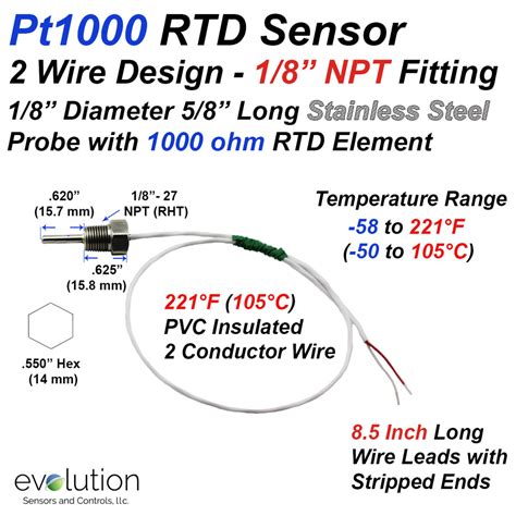 Pt1000 Rtd | Evolution Sensors and Controls