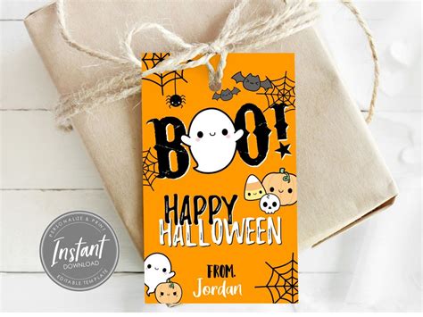 Printable Halloween Favor Tags, Boo Gift Tags, Trick or Treat Favor ...