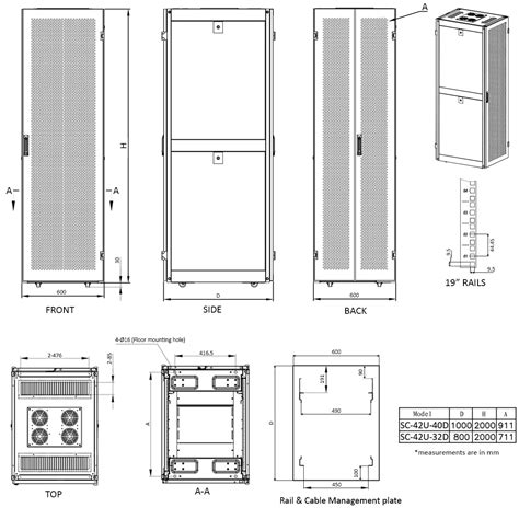 Server Rack Enclosure Cabinets | 42U | Depth Options