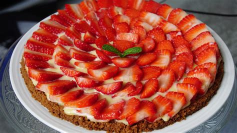 Recette de Tarte aux Fraises et biscuit de spéculoos