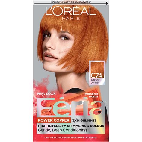 L'Oreal Paris Feria Permanent Hair Color, C74 Copper Crave Intense ...