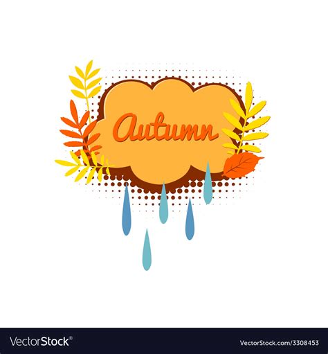 Autumn logo with leaves Royalty Free Vector Image