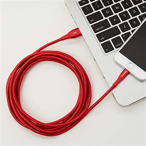 Amazon Basics Double Nylon Braided USB A Cable with Apple Lightning ...