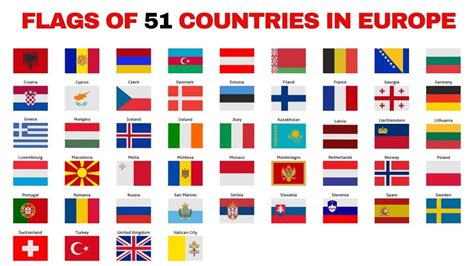 Flag of 51 Countries of Europe || Flags Countries of Europe - YouTube