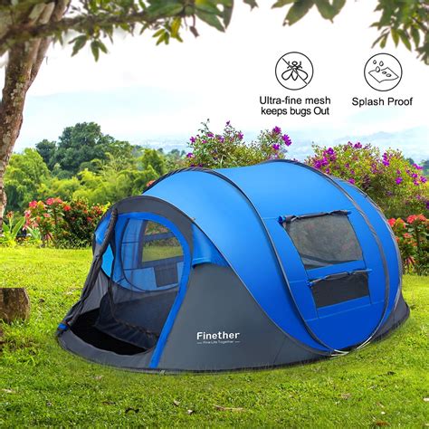 Camping Tents 5 Person Pop Up Tent Easy Up Instant Setup Ventilated [2 ...