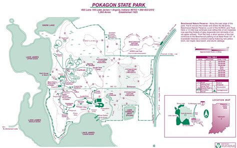 Pokagon State Park Map - Angola Indiana • mappery