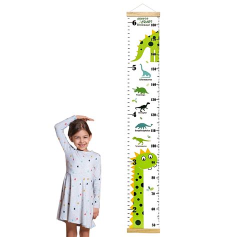 Buy Height Chart for Kids cm and Feet Dual Scale Dinosaur Growth Chart ...