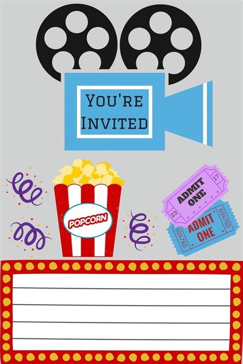 FREE Printables | Printable Movie Night Invite | Movie party ...