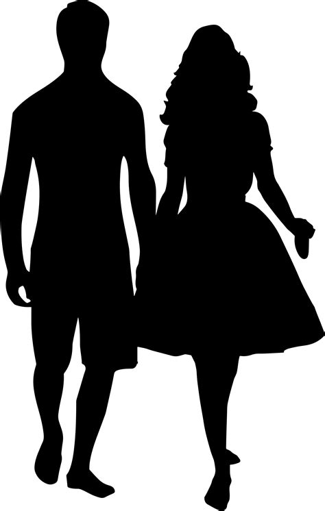 Clipart - Couple Holding Hands Silhouette