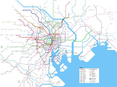 TOKYO Urban Rail Map - Metro, Subway, Suburban Railways