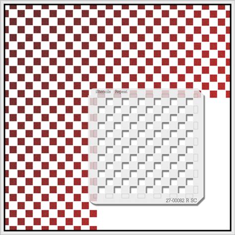 27-00082 R SC Checkerboard Pattern Stencil - iStencils