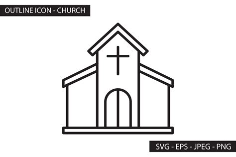 Church Outline Icon Graphic by SIKEY STUDIO · Creative Fabrica